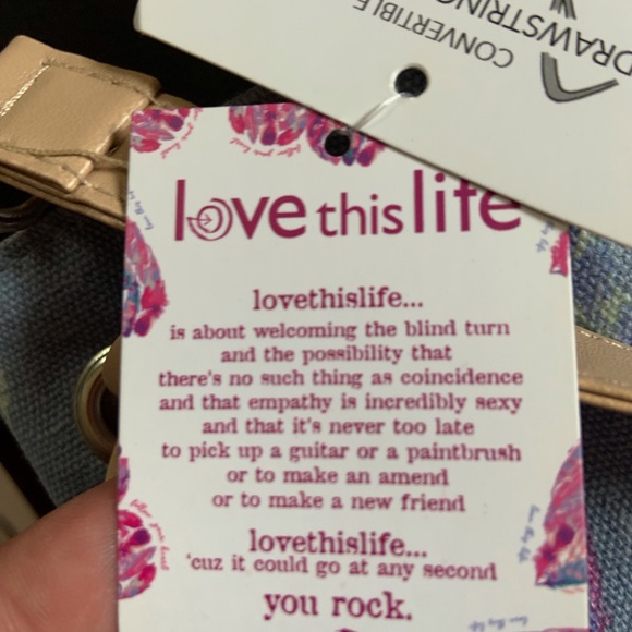 🦩NWT Love This Life convertible drawstring backpack - Picture 5 of 9